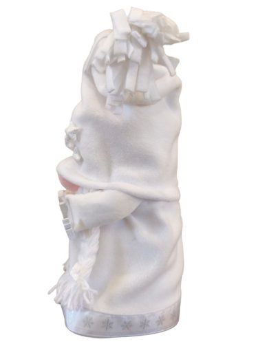 Aztadejó Karácsonyi Manó 30 cm fehér ruhában fehér felirattal