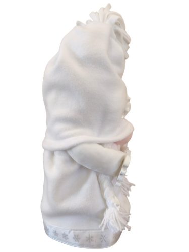 Aztadejó Karácsonyi Manó 30 cm fehér ruhában fehér felirattal