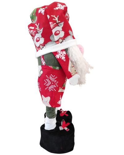 Karácsonyi Manó Orrmanó 50 cm (63 cm) piros ruhás fiú manó