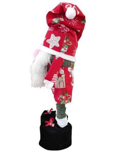 Karácsonyi Manó Orrmanó 50 cm (63 cm) piros ruhás fiú manó