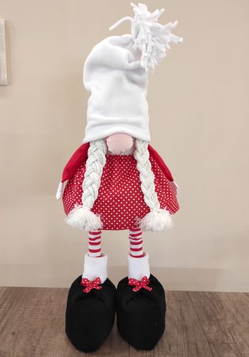 Aztadejó Manó Orrmanó 55 cm piros pöttyös szoknyás lány manó