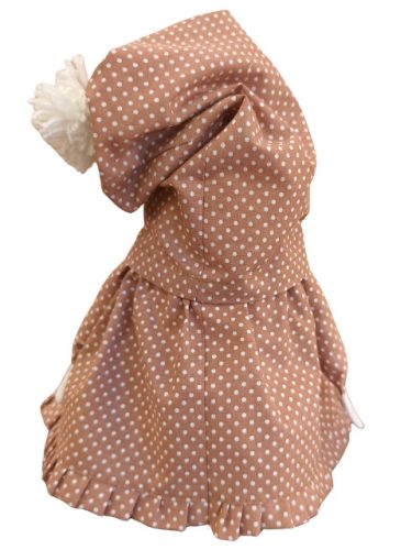 Aztadejó Kávé manó, Orrmanó 30 cm barna pöttyös szoknyás sapkás lány manó