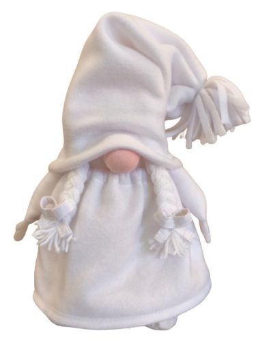 Aztadejó Manó, Orrmanó 30 cm fehér ruhás lány manó