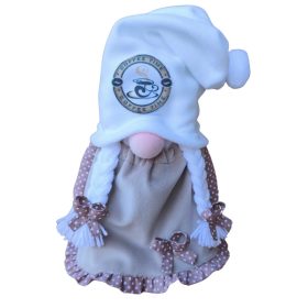   Aztadejó Kávé manó, Orrmanó 30 cm barna szoknyás lány manó