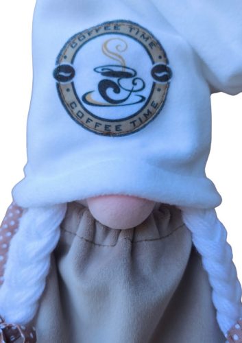 Aztadejó Kávé manó, Orrmanó 30 cm barna szoknyás lány manó