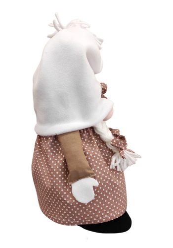 Aztadejó Kávé manó, Orrmanó 30 cm barna pöttyös szoknyás lány manó