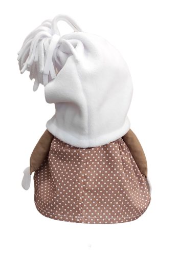 Aztadejó Kávé manó, Orrmanó 30 cm barna pöttyös szoknyás lány manó