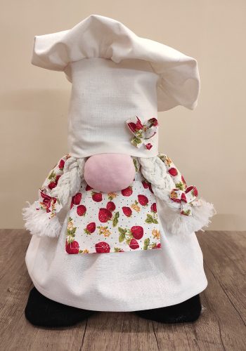 Aztadejó Manó Orrmanó 26 cm szakács lány manó epres kötényben