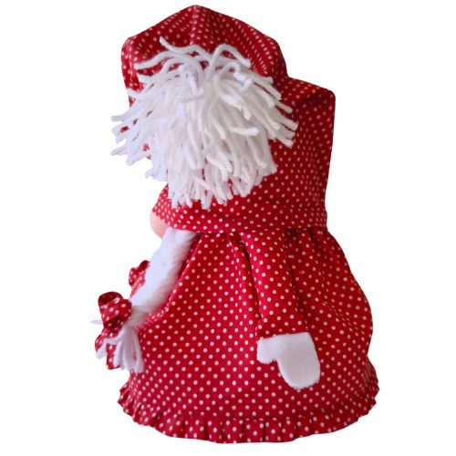 Aztadejó Manó, Orrmanó 30 cm piros fehér tűpettyes szoknyás lány manó