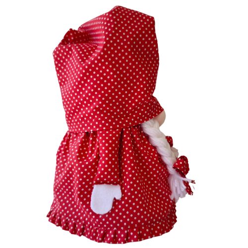 Aztadejó Manó, Orrmanó 30 cm piros fehér tűpettyes szoknyás lány manó