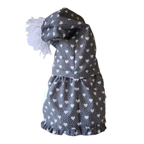 Aztadejó Manó, Orrmanó 30 cm szürke fehér szivecskés szoknyás lány manó