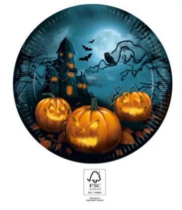 Halloween Sensations papírtányér 8 db-os 23 cm FSC