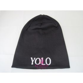 Unisex sapka YOLO felirattal fekete