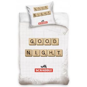 SCRABBLE fehér ágyneműhuzat 140x200 70x90 cm