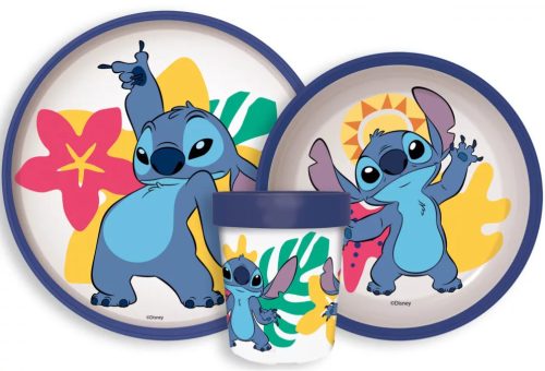 Disney Lilo és Stitch Palms csúszásmentes étkészlet, micro műanyag szett