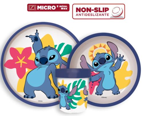 Disney Lilo és Stitch Palms csúszásmentes étkészlet, micro műanyag szett
