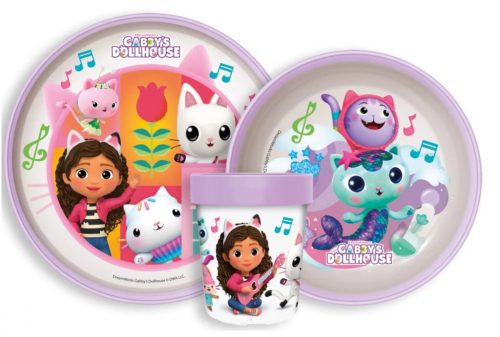 Gabi babaháza Wonderland csúszásmentes étkészlet, micro műanyag szett