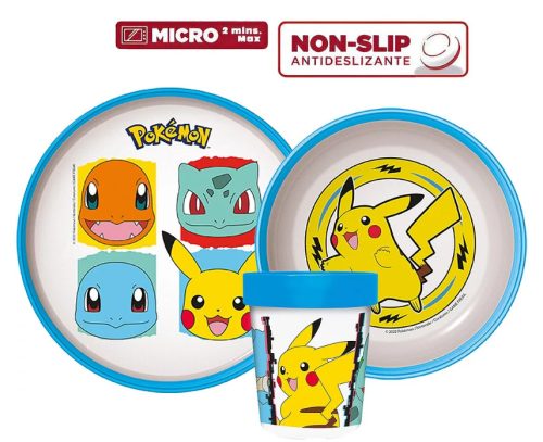 Pokémon csúszásmentes étkészlet, micro műanyag szett