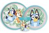 Bluey Leaves csúszásmentes étkészlet, micro műanyag szett
