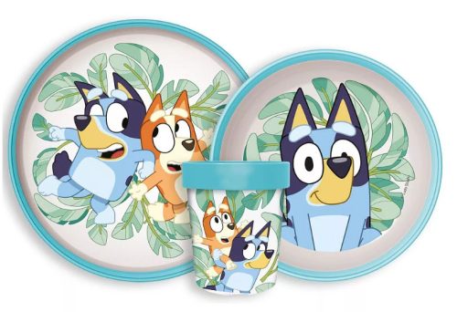 Bluey Leaves csúszásmentes étkészlet, micro műanyag szett
