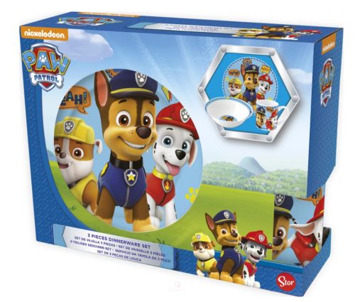 Mancs Őrjárat Boy Icons porcelán étkészlet Díszdobozban