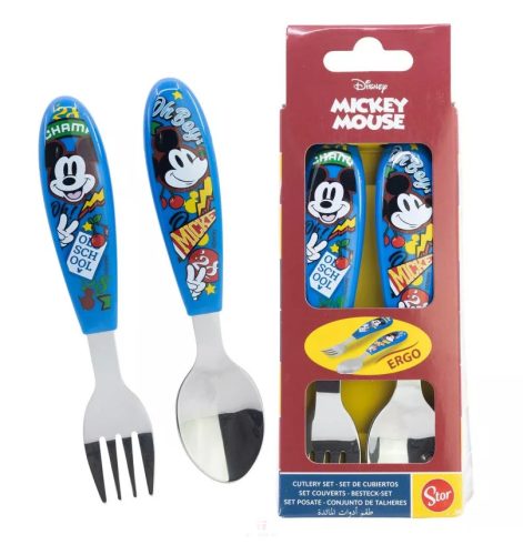 Disney Mickey True Champions fém ergo evőeszköz készlet - 2 darabos