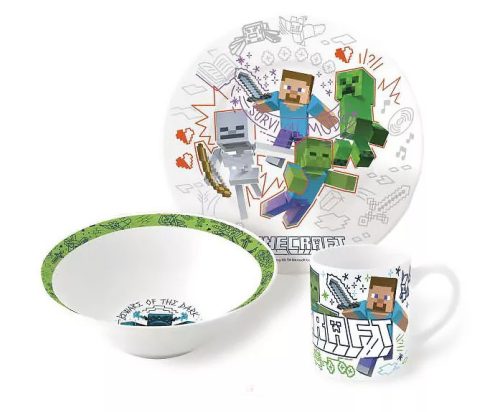 Minecraft Explore More porcelán étkészlet Díszdobozban