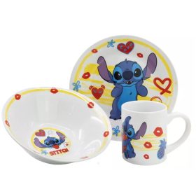   Disney Lilo és Stitch, A csillagkutya Heart porcelán étkészlet Díszdobozban