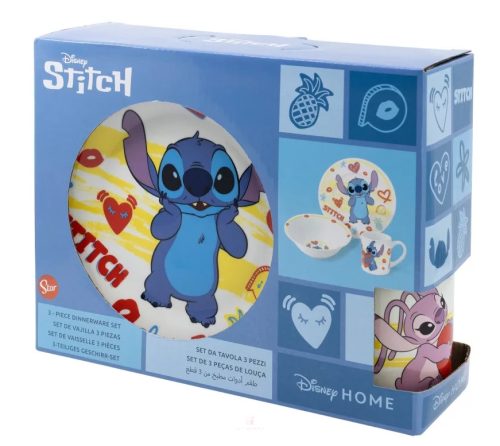Disney Lilo és Stitch, A csillagkutya Heart porcelán étkészlet Díszdobozban