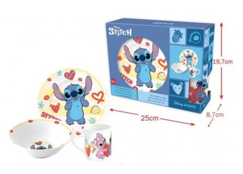 Disney Lilo és Stitch, A csillagkutya Heart porcelán étkészlet Díszdobozban