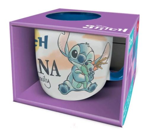Disney Lilo és Stitch, A csillagkutya Ohana Elite porcelán bögre 380 ml (13 oz) Díszdobozban