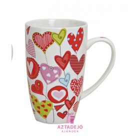 Porcelán bögre szív minta 380ml