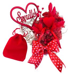 Aztadejó Valentin-napi vesszőszív 15 cm