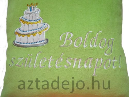 Születésnapi párna 35x35 cm zöld