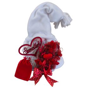   Aztadejó Valentin-napi manó fehér ruhában – „Szeretlek” szívvel